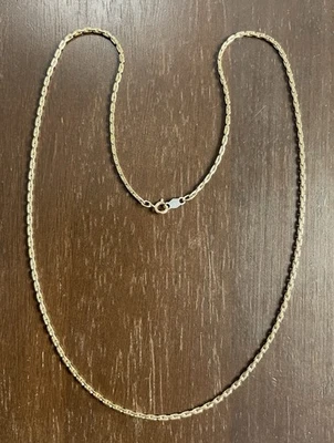 14K твердого желтого золота классический овальный ссылка ожерелье цепочка!  6,3 грамма  - Изображение 1 из 4