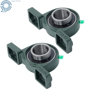 2 PCS UCP209-28 Pillow Block Bearing 2Bolt Self-Alignment 1-3/4" Bore Solid Base - Picture 1 of 18