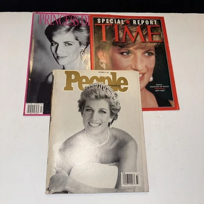 Lot of  3  Princess Diana Collectible Magazines Time People BIC 1997 Royal UK - Image 1 of 4