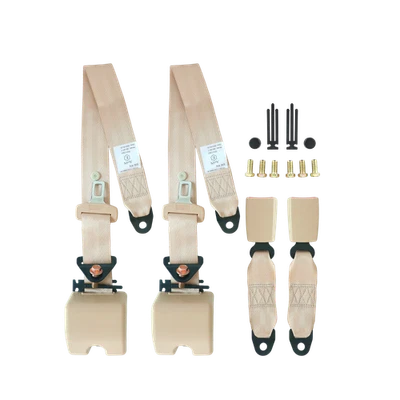 2套3点安全带适用于雪佛兰Blazer安全带汽车柔性米色 — 第 1/4 张图片