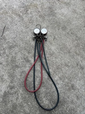 Juego de colectores de CA medidores J/B con mangueras de carga de chaqueta amarilla - R-22/R-12/R-502 Foto 1 de 4