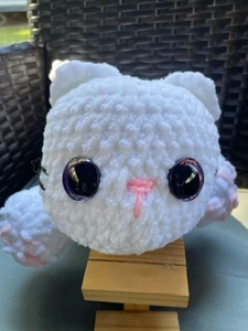 Handmade Crocheted Rocket Cat Plush - Picture 1 of 6