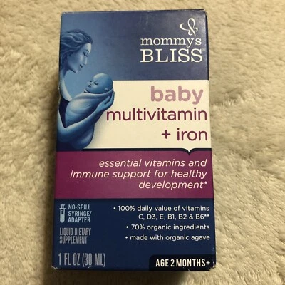 Multivitamínico Mommy's Bliss Baby + Vitaminas diarias de hierro para inmunología 30 ml caducidad 1/26 Foto 1 de 4