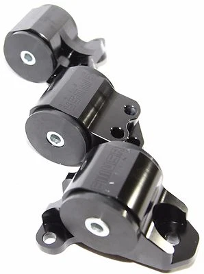 EMUSA Billet Engine 3 Hole Motor Mount Kit fit 94-01 Acura Integra BLACK - Image 1 of 4