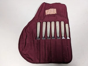Set of 7 Tiffany & Co Dinnerware Knives Sterling Silver Saint Dunstan w/Pouch - Picture 1 of 10