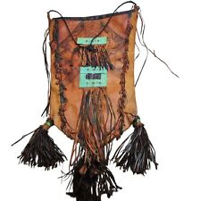 Vintage Handmade African Tuareg Leather Bag Bohemian Saddle Camel TRIBAL Aztec