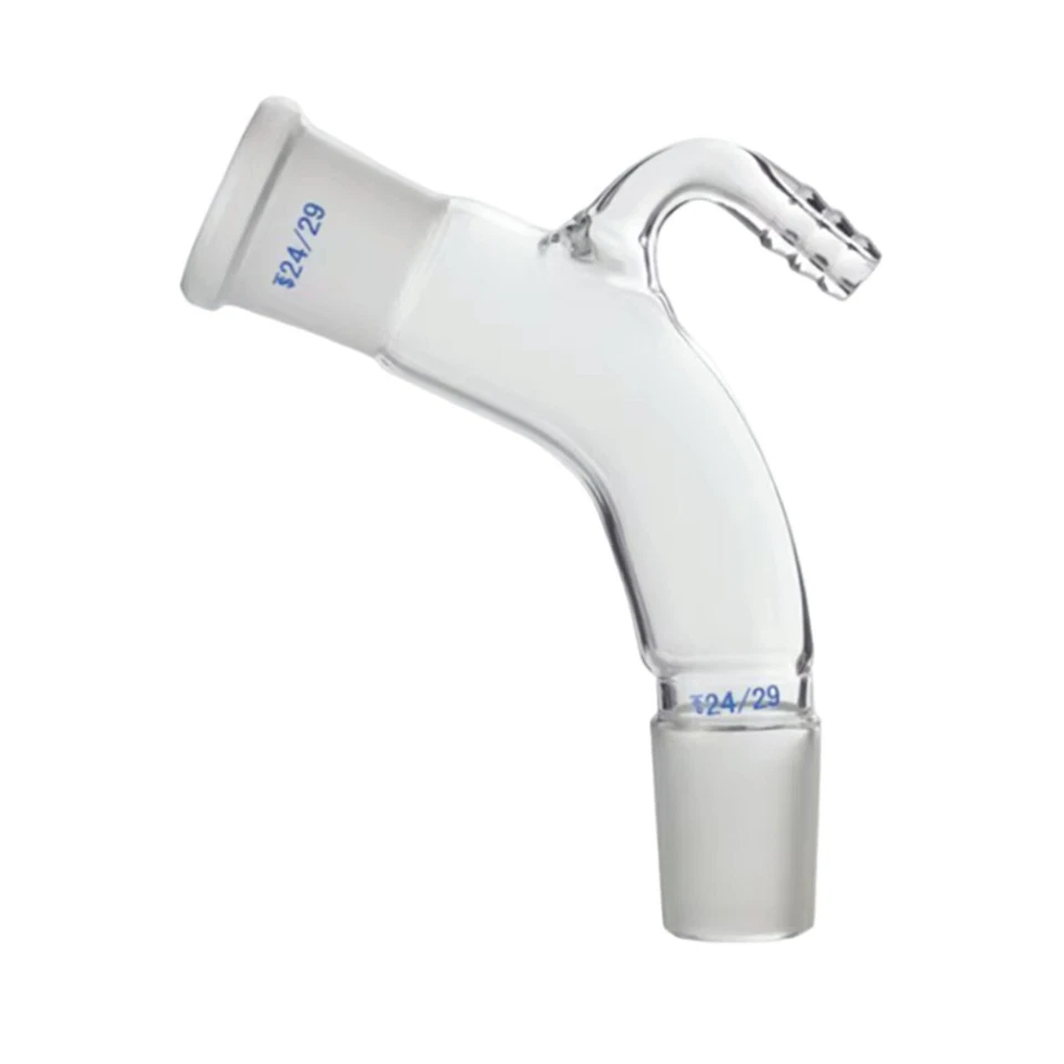 24/29 Lab Glass Bend Connecting Tube 105 Bent With Hose Connection Adapter - Image 1 of 1