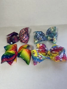  Jojo Siwa Girls Big Hair Bows Multicolor Rhinestones Lot of 4 - Picture 1 of 6
