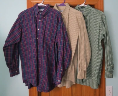 Bullock & Jones Lote de 3 Camisas de Algodón a Cuadros con Botones para Hombre Talla Med* Foto 1 de 4