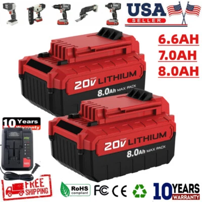 Batería de iones de litio 20V para PORTER CABLE Max 6.0,8.0,7.0AH 20V PCC680L PCC685L Foto 1 de 4