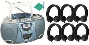 HamiltonBuhl Bluetooth CD Cassette Boombox with Headphones and Cleaning kit - Picture 1 of 4