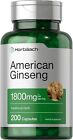 American Ginseng Capsules | 1800 Mg | 200 Count | Non-Gmo | By Horbaach