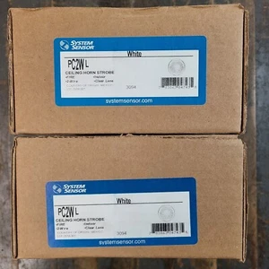 SYSTEM SENSOR PC2WL WHITE CEILING MOUNT HORN/STROBE CLEAR LENS "FIRE" MARKING