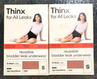 LOT OF 2 Thinx Leaks Underwear Reusable Bladder Leak Hi-Waist, Size Small NEW