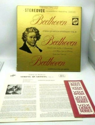 BEETHOVEN Complete String Quartet Vol II Stereovox 1962 Box Set of 3 W Paperwork - Image 1 of 4