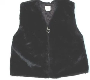 Talbot's Kids Faux Fur Zippered Vest sz XXL 16 /18 Black - Picture 1 of 2