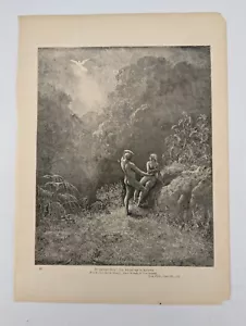 1892 Antique Engraving Print Gustave Dore Angels Rapture 13x9.75" Gothic p35 - Picture 1 of 2