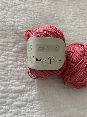 Solo Lino, Linea Pura Yarn. 1 Full And 1 Partial Ball, Wonderful Linen & Viscose - Image 1 of 4