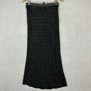 Forever New Skirt Womens 12 W30xL38 Black Satin Pure Viscose Elastic Waist - Picture 1 of 6