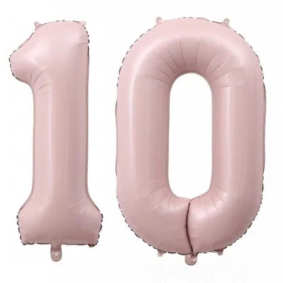 Luftballon 10 Geburtstag Zahl 40 Zoll Rosa Creme Folienballon Riesenzahl Ball... - Imagem 1 de 4