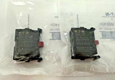 NUEVO Lote de (2) Bloque de Contacto Botón Eaton M22-K01 ¡Envío Rápido Gratis! Foto 1 de 3