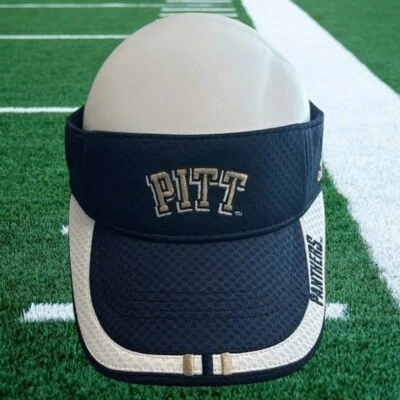 Adidas Pittsburgh Pitt Panthers NCAA Blue Gold White Adjustable Visor Hat Cap OS - Image 1 of 4