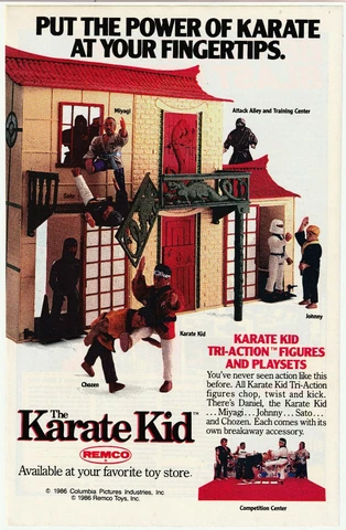 Original 1986 Comic Book Print Ad Remco The Karate Kid Action Figures Playsets B Cover