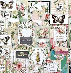 Junk Journal, Scrapbook, Planner Quotes & Paper Kit, 40 Piece Of Ephemera #KP04 - Picture 1 of 12