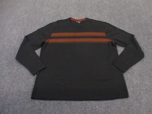 Smartwool Sweater Mens XL Black Striped Wool Hiking Camping Outdoors Pullover - Picture 1 of 9