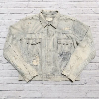 Denim & Supply Ralph Lauren Hickory Rayas Tipo 2 Camionero Jean Chaqueta Cachemira Foto 1 de 4
