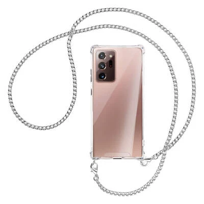 Catena per Samsung Galaxy Note20 Ultra catena metallo col. argento Cover Collana - Immagine 1 di 2