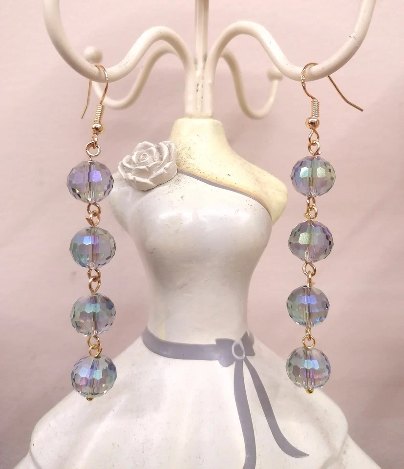 Orecchini Argento 925 E Cristalli Trasparente Iridato  - Immagine 1 di 1