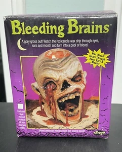 TOTENKOPF SKELETT (Neu & Vintage blutende Gehirne) BLUT NÄSSENDE HALLOWEEN KERZE - Bild 1 von 7