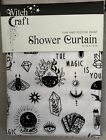 Witch Craft Black & White The Magic Is You Magical themed Fabric Shower Curtain