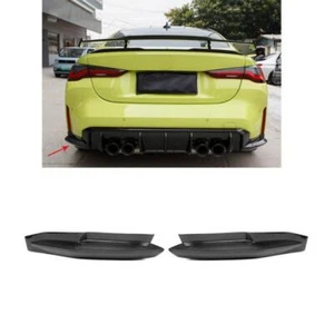 For BMW G82 G83 M4 2021-2022 Dry Carbon Fiber Rear Diffuser Bumper Splitter Fins - Picture 1 of 12