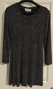 Vintage Ronni Nicole Women’s Dress Size 10P Long Sleeve Black Sequin NYE Party - Picture 1 of 7