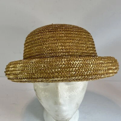 复古女式棕褐色德比保龄球帽 OSFM 一侧适合大多数 — 第 1/4 张图片