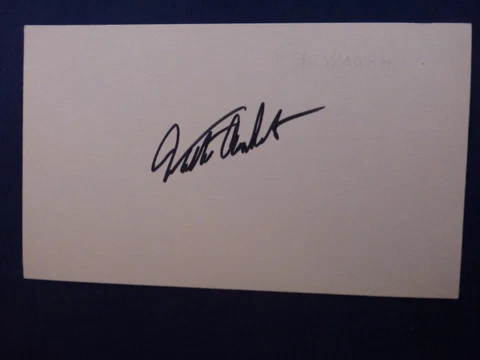 Walter Cronkite Signed Index Card with COA Cover