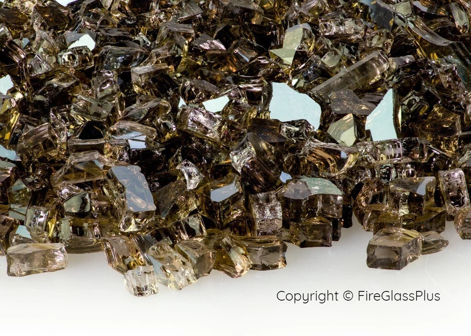 Fireglass 1/4" Bronze Reflective Glass FSQBR10 10 Pounds - Image 1 of 1