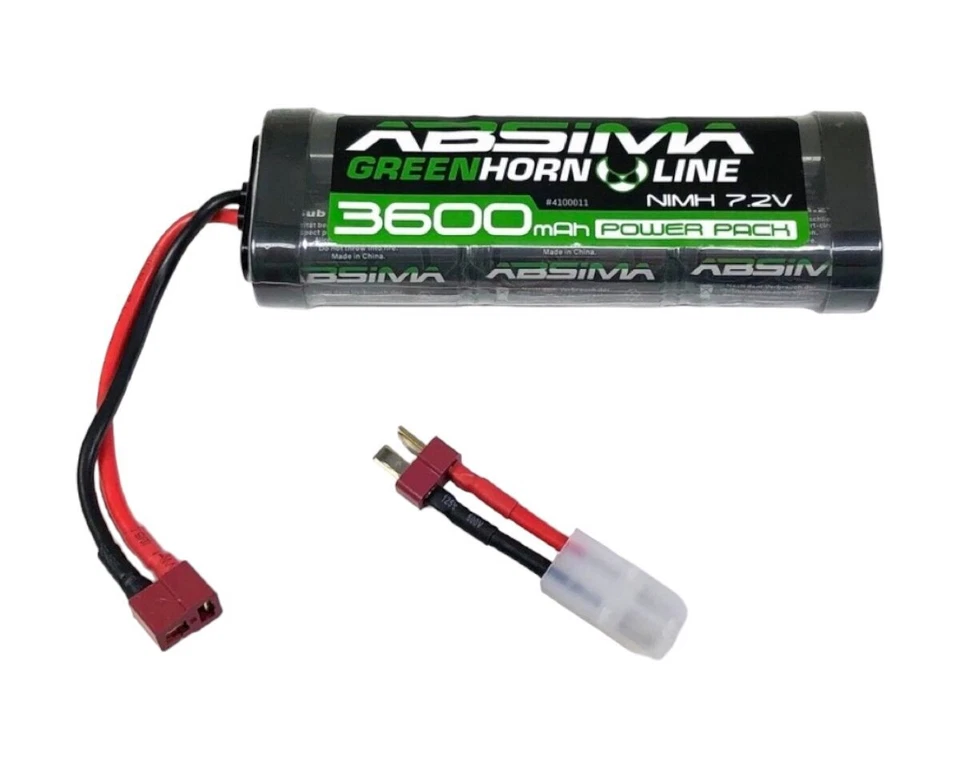 Absima Greenhorn NiMH Stick Pack 7.2V 3600 T-Plug und Tamiya Adapter AB-4100011  - Bild 1 von 1
