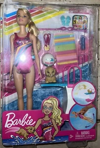 Barbie Dreamhouse Adventures Swim 'n Dive Doll with Puppy Diving Board Damagebox - Picture 1 of 3