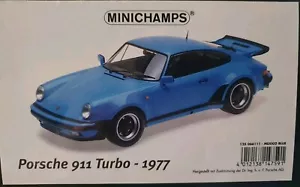 Minichamps, 1:12, Porsche, 911, Turbo, 1977, Azul México - Imagen 1 de 3