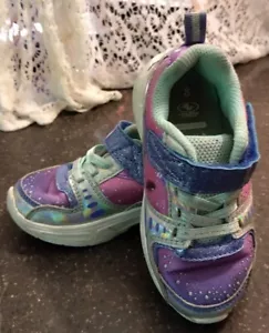 Toddler Girl's Athletic Works Light up Sneaker Purple Multicolor Size 8 - Picture 1 of 6