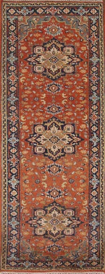 Artisanal Beauty Handmade Rug Runner Heriz Serapi Indian Wool Carpet 3x8 ft. - Image 1 of 4