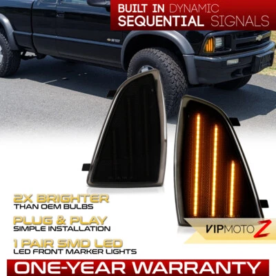 Lámparas de señal de giro LED de humo 2 piezas luz de esquina para Chevrolet S10 Blazer 1994-1997 Foto 1 de 4