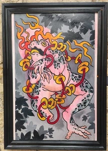 Pintura grande de rana de dinero fen shui - Imagen 1 de 7