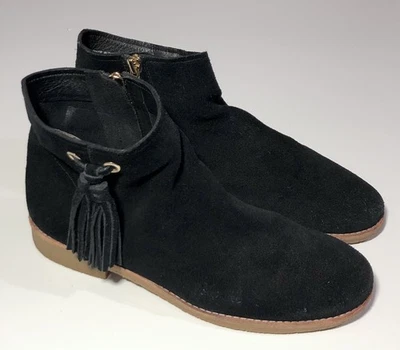 Botines Kate Spade Bellamy Borla Gamuza Cuero Mujer Talla 10M Negro Cremallera Lateral Foto 1 de 4