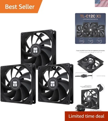 CPU Fan 120mm PWM Silent Cooler 3 Pack Quiet Case Fan with Bearings - Image 1 of 4