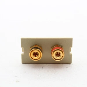 Hubbell "Electric Ivory" Speaker Binding Post Pair iStation Module 1-Unit MSP1EI - Picture 1 of 5