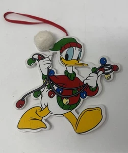 Vintage Disney Kurt S. Adler Wooden Donald Duck with Christmas Lights Ornament - Picture 1 of 2